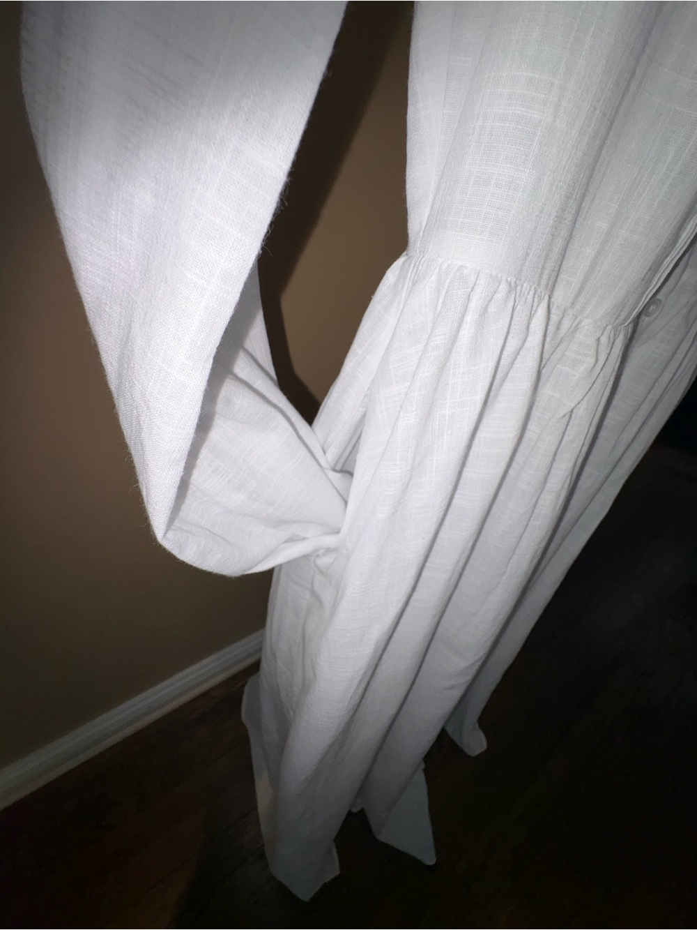 Modesees White Button-Front Long Sleeve Maxi Dress - Picture 5 of 10